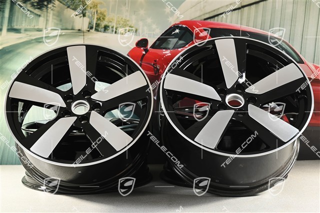 22" Macan Sport wheel set, 9J x 22 ET29 + 11J x 22 ET47, high-gloss black