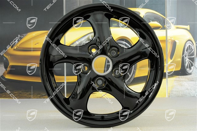 17" Komplet felg Carrera, 7J x 17 ET55 + 9J x 17 ET55, czarny wysoki połysk