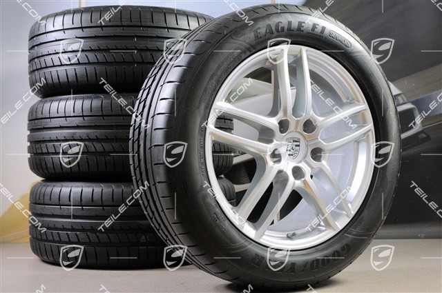 19” Koła letnie Cayenne Turbo, felgi 8,5J x 19 ET59 + NOWE opony letnie Goodyear 265/50 R19, z czujnikami RDK