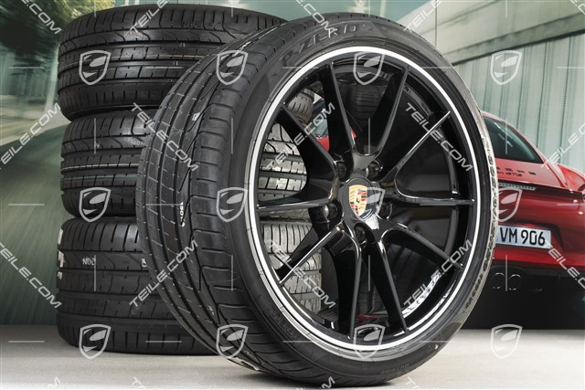 20-inch Carrera S III summer wheel set, 8,5J x 20 ET51 + 11J x 20 ET52 + tyres 245/35 ZR20 + 305/30 ZR20, without TPMS, black high gloss