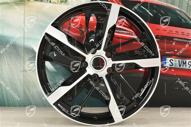 21" Felge Taycan Exclusive Design, 9,5J x 21 ET60, Carbon Version (Carbon Aeroblades gehören nicht zum Lieferumfang), vorn, L