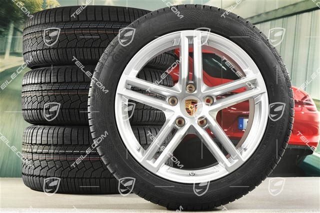 19" Panamera Koła zimowe, komplet, felgi 9J x 19 ET64 + 10,5J x 19 ET62 + opony zimowe Continental Winter Contact TS860 S 265/45 R19 + 295/40 R19, srebrne