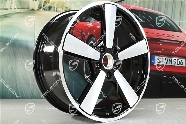 21" Carrera Classsic Felge, 11,5J x 21 ET79, schwarz hochglanz, poliert