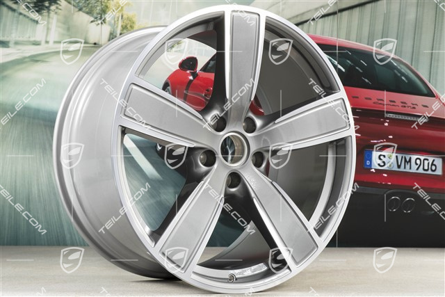 22" Felgensatz Cayenne Sport Classic, 10J x 22 ET48 + 11,5J x 22 ET61, Platinsilber