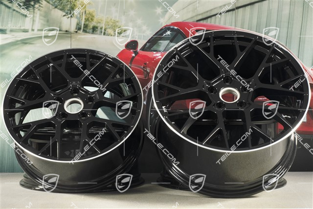 20+21" Felgensatz RS Spyder, Felgen: vorne 8,5J x 20 ET53 + hinten 11,5J x 21 ET67, in Schwarz Hochglanz