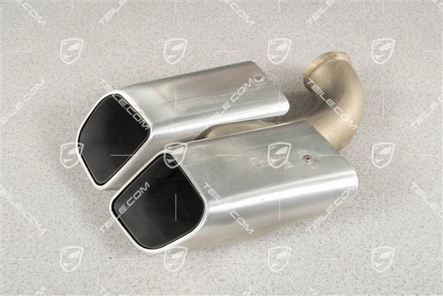 Końcówka rury wydechowej z polerowanej stali szlachetnej, 4-rury - optik, L