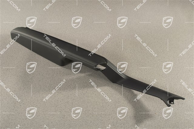 Podłokietnik, Tapicerka drzwi przednich, Skóra, Czarny, R