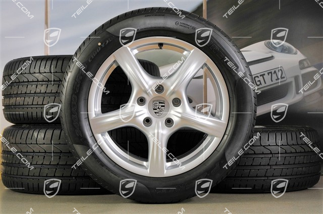 18" Komplet kół letnich Panamera, felgi 8J x 18 ET59 + 9J x 18 ET53 + opony Pirelli P-ZERO 245/50 18 + 275/45 18