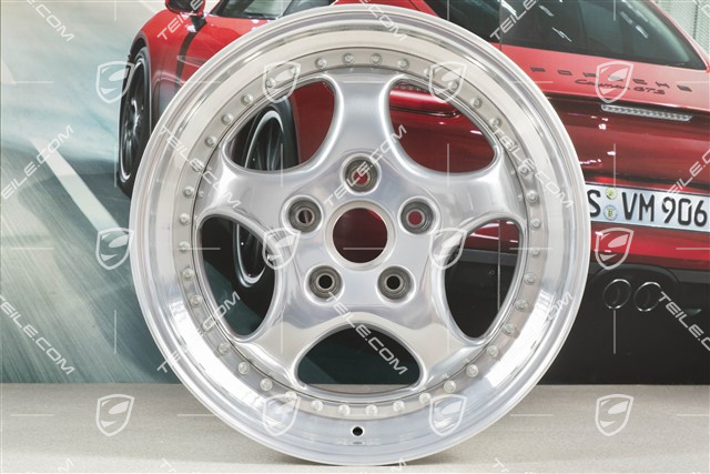 18" komplet felg, Turbo 3.6, 10J x 18 ET61 + 8J x 18 ET52, Speedline, polerowana