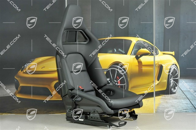 Sportschalensitz, klappbar, Leder, Schwarz, L