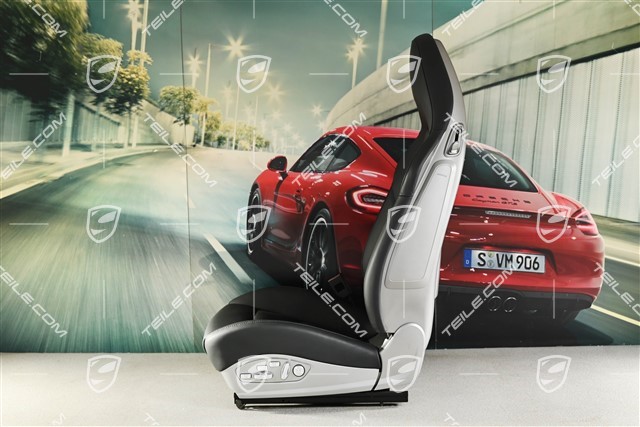 Sportsitz, elektrisch verstellbar, 18-fach, mit Heizung, Lendenwirbelstütze, Belüftung, Leder, schwarz L