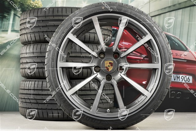 20" Carrera Classic Sommerräder Satz, Felgen 8J x 20 ET57 + 10J x 20 ET45 + NEUE GoodYear Sommerreifen 235/35 ZR20 + 265/35 ZR20, mit RDK-Sensoren