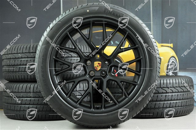 20" "RS Spyder Design" czarny półmat, koła letnie komplet, felgi 9J x 20 ET26 + 10J x 20 ET19 + opony letnie Pirelli 265/45 R 20 + 295/40 R 20, z czujnikami ciśnienia RDK