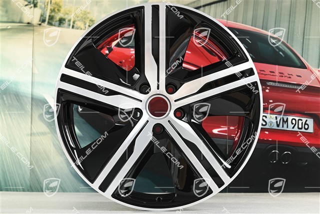 22" felgi Macan Exclusive Design, komplet, 9J x 22 ET29 + 11J x 22 ET47, czarny wysoki połysk