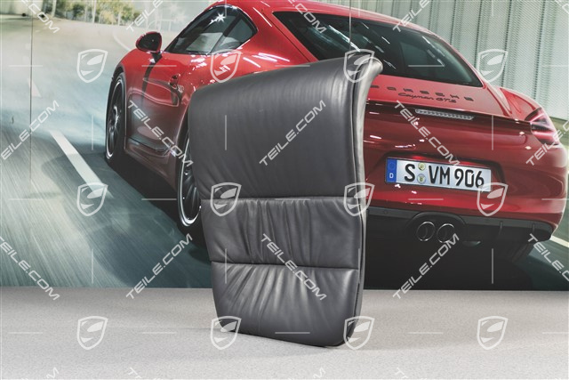 Back seat lower / cushion, Cabrio, draped leather, Metropole blue, L