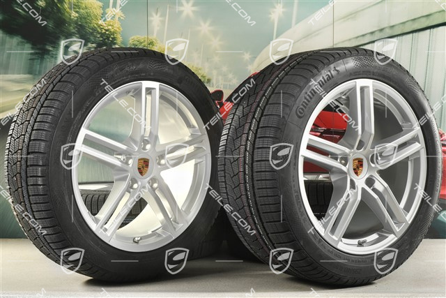 19" Panamera Koła zimowe, komplet, felgi 9J x 19 ET64 + 10,5J x 19 ET62 + opony zimowe Continental Winter Contact TS860 S 265/45 R19 + 295/40 R19, srebrne