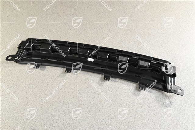 Trim, upper / rear, Porsche logo in black high gloss