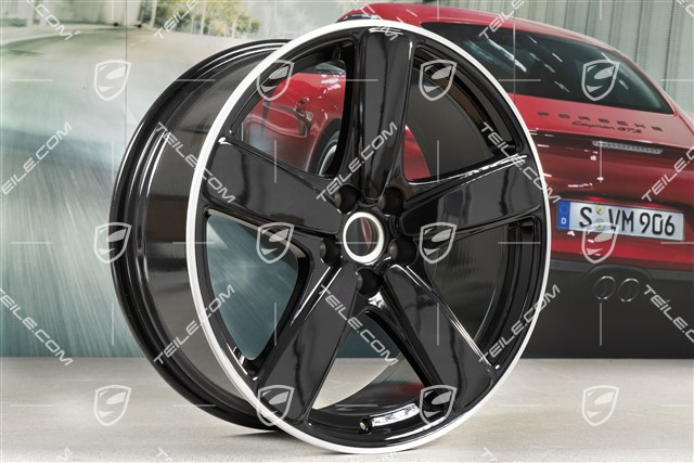 19" Komplet felg Macan SportClassic, 8J x 19 ET21 + 9J x 19 ET21, czarny wysoki połysk