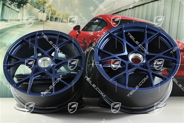 GT4RS 20" wheel rim set, aluminium, 8,5J x 20 ET61 + 11J x 20 ET50, indigo blue