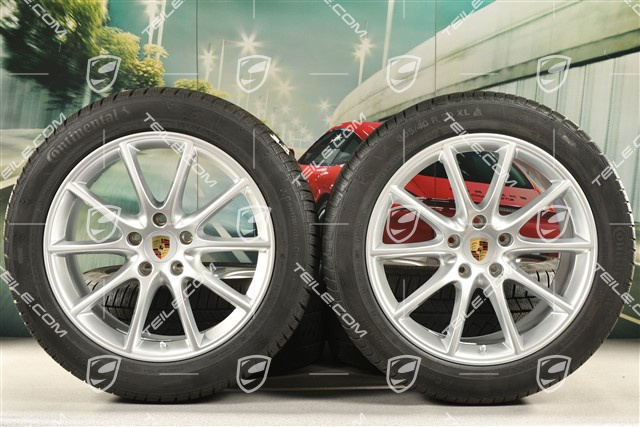 20-inch Cayenne COUPE Design winter wheel set, rims 9J x 20 ET50 + 10,5J x 20 ET55 +  Continental winter tyres 275/45 R20 + 305/40 R20, with TPMS