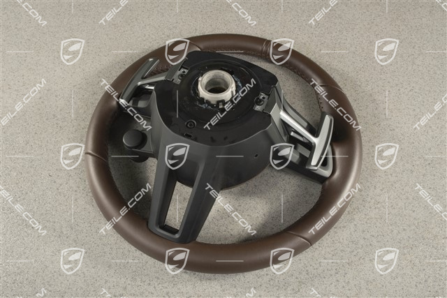 PDK, Multifunktionslenkrad, 3-Speichen, Leder, Trüffelbraun / Sport Chrono Paket Plus