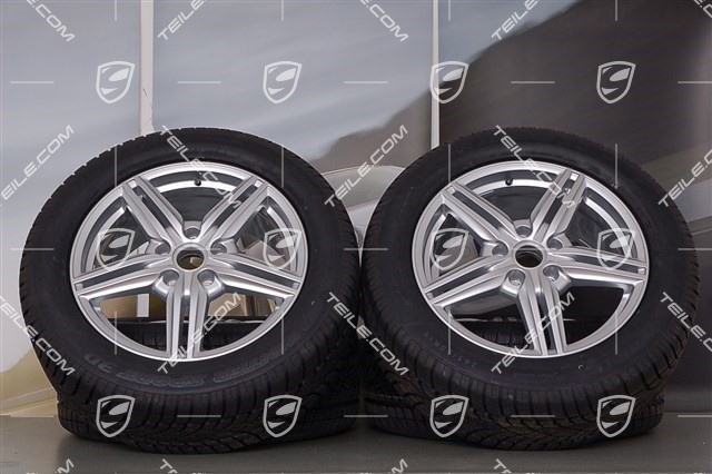 19" Cayenne Design II Winterräder Satz, 4x Felgen 8,5 J x 19 ET 59 + 4x Dunlop Winterreifen 265/50 R 19 110V XL M+S, ohne RDK-Sensoren