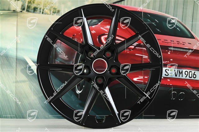 20+21-inch Carrera S wheel rim set, 8,5J x20 ET50 + 11,5J x 21 ET79, black satin matt