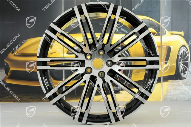 21-inch wheel rim set Turbo III, alloy wheel rims 10J x 21 ET19 + 9J x 21 ET26, black high gloss