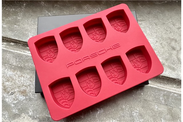 Ice cube tray, Porsche crest