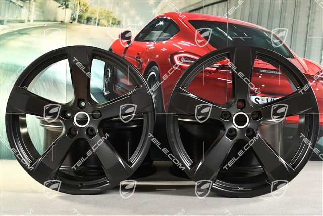 20" Felgensatz "Macan Sport", 9J x 20 ET26 + 10J x 20 ET19, in schwarz seidenmatt