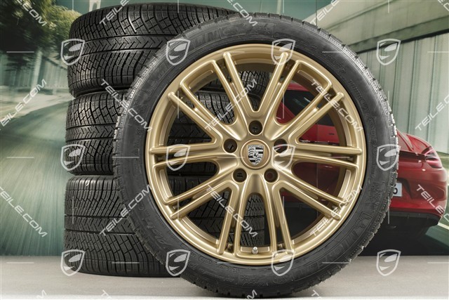 20-inch winter wheels set "Exclusive Design", rims 9,5 J x 20 ET71 + 10,5 J x 20 ET71 + Michelin Pilot Alpin 4 winter tires 275/40 R20 + 315/35 R20, Aurum satin mat