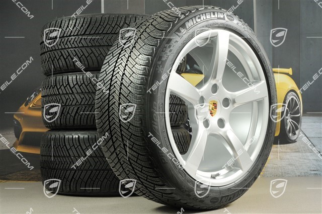 19" Cayman S Winterräder Satz, Felgen 8J x 19 ET57 + 10J x 19 ET45 + NEUE Michelin Pilot Alpin 4 Winterreifen 235/40 R19 + 265/40 R19