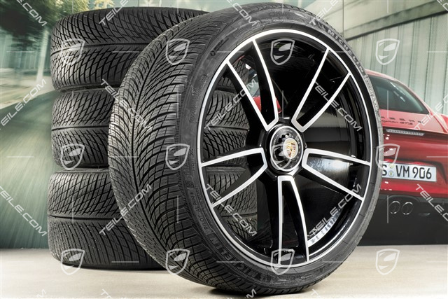 20"+21" koła zimowe Turbo S, komplet, felgi montowane centralnie 8,5J x 20 ET40 + 11J x 21 ET66 + opony zimowe Michelin 245/35 R20 + 305/30 R21