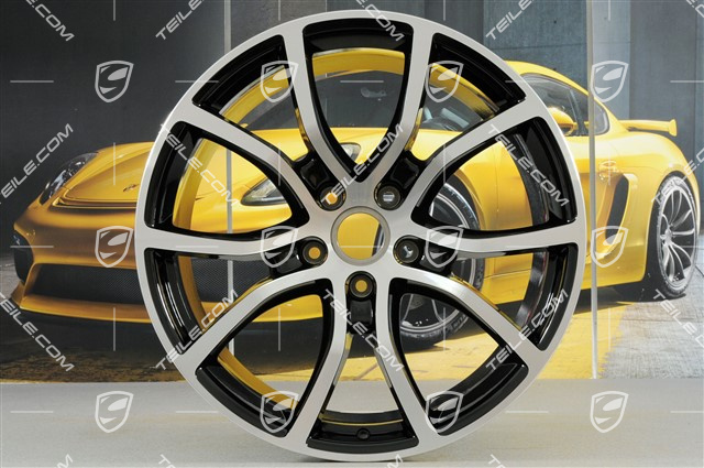 21" Komplet felg Cayenne Exclusive Design, 11J x 21 ET58 + 9,5J x 21 ET46, czarny wysoki połysk