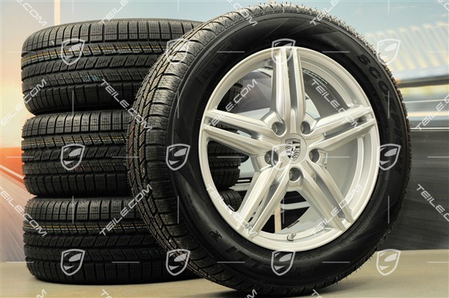 19" Cayenne Design II Winterräder Satz Facelift 2014->, Felgen 8,5J x 19 ET59 + Pirelli Winterreifen 265/50 R19, mit RDK-Sensoren