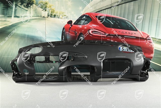 Dashboard, glove compartment, leather-look, Black, (damaged fixings)