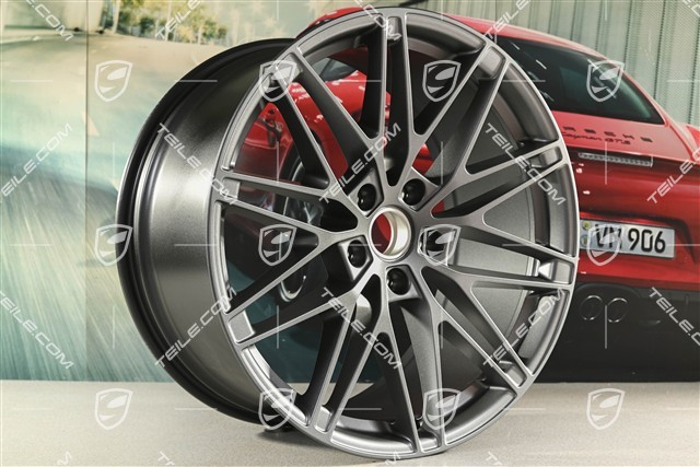 22-inch Macan RS Spyder Design wheel rim, 11J x 22 ET47, vesuvio grey