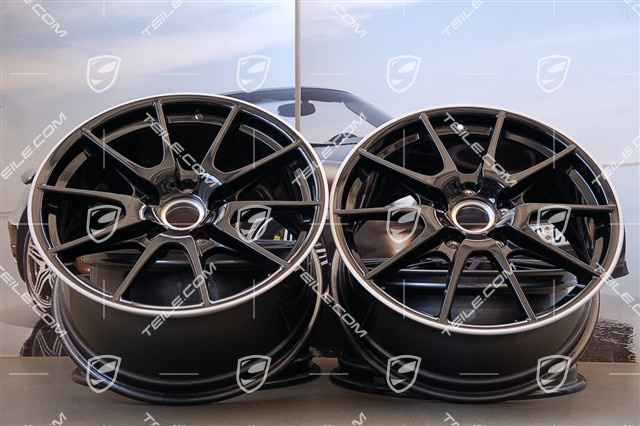 19" Boxster Spyder Felgensatz, Sondermodell Black Edition, schwarz, 10J x 19 ET42 + 8,5J x 19 ET55