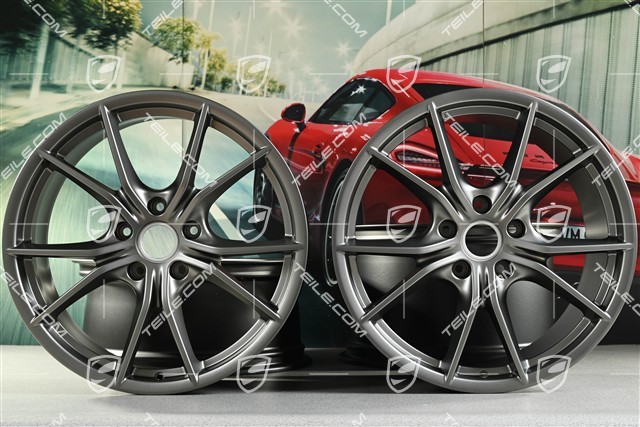 20" Carrera S IV Felgensatz, Felgen 8,5 J x 20 ET49 + 11,5 J x 20 ET76, Platinum-Seidenmatt