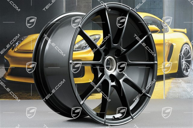 20" wheel rim, Boxster Spyder, 10,5J x 20 ET47, black silky gloss / mat