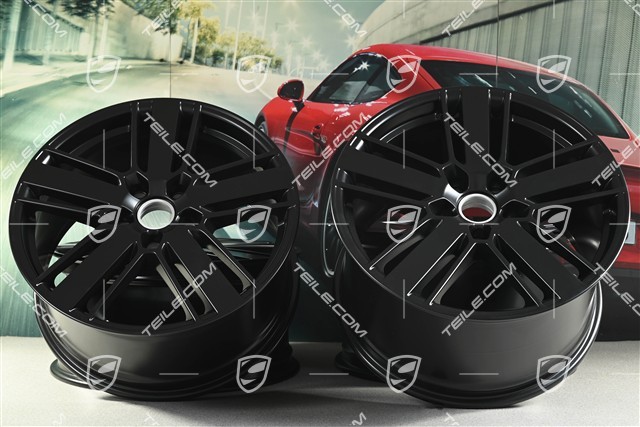20-inch wheel rim set Panamera Design 2, 9,5J x 20 ET71 + 11,5J x 20 ET68, black satin matt