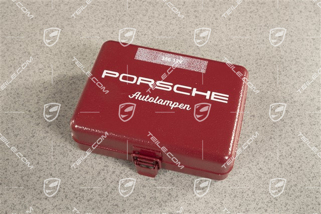 Porsche Classic zapasowe żarówki +  stalowa skrzynka, 12V do Porsche 356 C