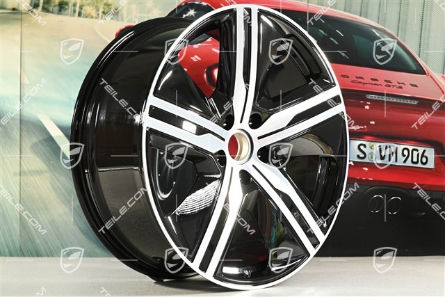 22" felgi Macan Exclusive Design, komplet, 9J x 22 ET29 + 11J x 22 ET47, czarny wysoki połysk