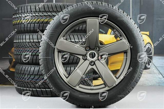 19" "Sport Classic" koła zimowe komplet, felgi 8J x 19 ET21 + 9J x 19 ET21 + NOWE opony zimowe Dunlop 235/55 R19 + 255/50 R19, platynowe (półpołysk), z czujnikami ciśnienia RDK