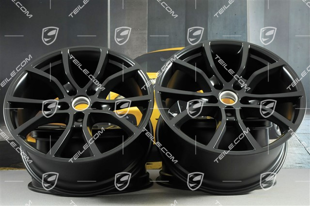 21" Komplet felg Cayenne Exclusive Design, 11J x 21 ET58 + 9,5J x 21 ET46, czarny satynowy mat