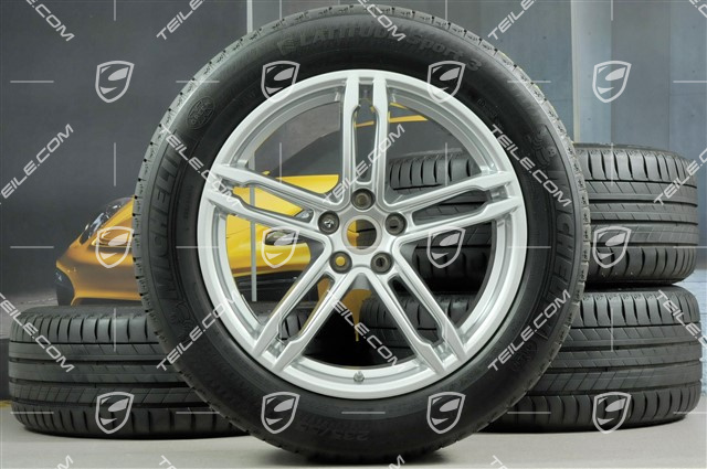 19" "Macan Turbo" Sommerräder Satz, Felgen 8J x 19 ET21 + 9J x 19 ET21, Sommerreifen Michelin 235/55 R 19 + 255/50 R 19, mit RDK-Sensoren