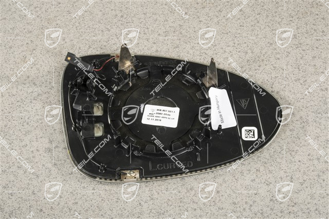 Szkło lusterka drzwi, asferyczne, ściemniane, podgrzewane, L