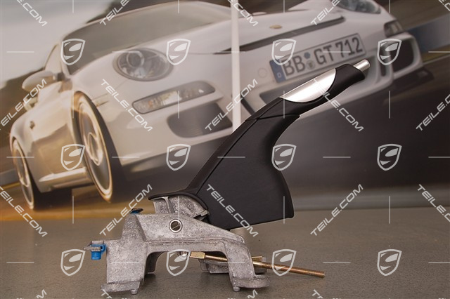 Handbremshebel, Alu / schwarzes Leder