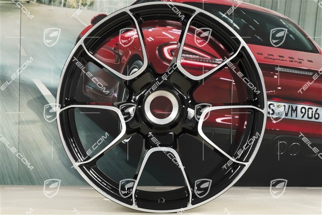 20-inch + 21-inch Turbo S Exclusive Design wheel rim set, 9,5J x 20 ET44 + 12J x 21 ET70, black high gloss