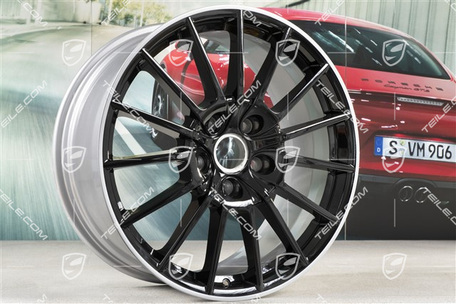 20" Felge Panamera Sport, 9,5J x 20 ET65, Felgenstern in Schwarz Hochglanz